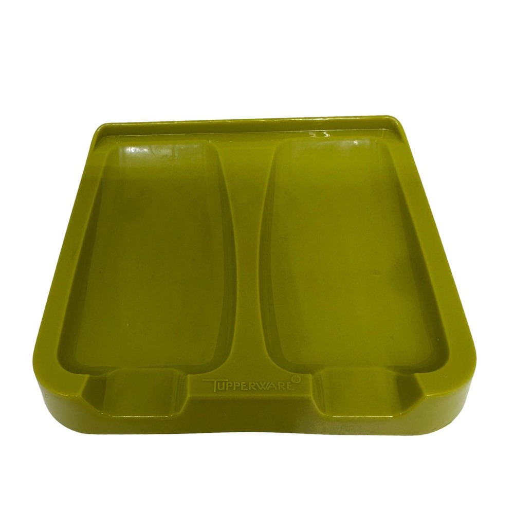 VTG Tupperware Popsicle Mold Stand Holder Green Avocado Retro Kitchenware 464-5